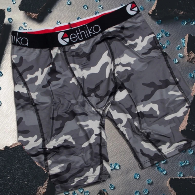 ETHIKA 1Pcs Men Underwear Boxers Breathable Mesh Crotch Man Underpants Plus Size Mens Panties L-3XL Printed Men's Boxers Briefs