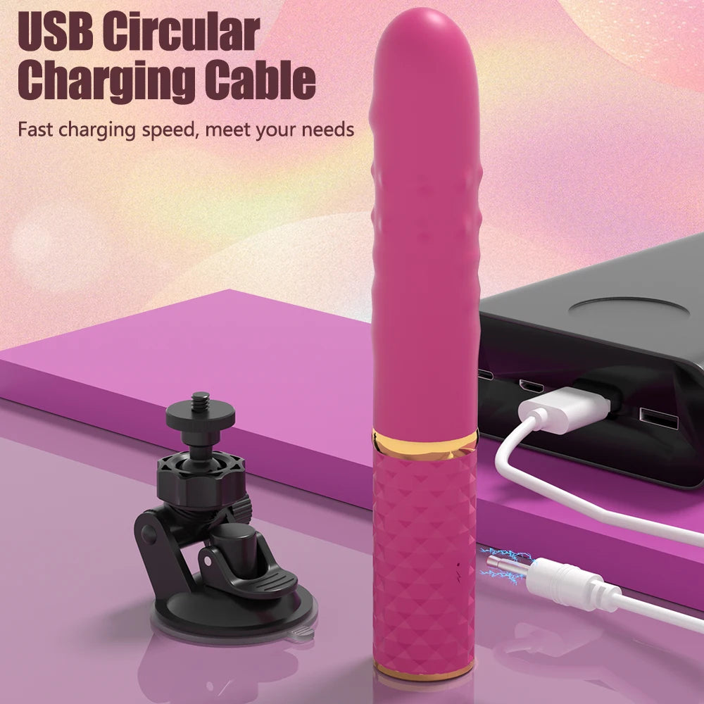 Beginner Sex Machine Telescopic Dildo Vibrator Thrusting Retractable Pussy G Spot Clitoral Anal Stimulation Sex Toys For Women