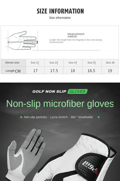 Professional Golf Gloves Microfiber Cloth Fabric Breathable Non-Slip Gloves Club Swing Putting Training Gloves