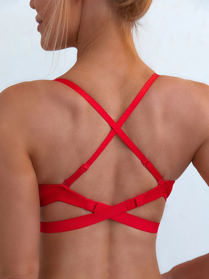 fashionable sexy push-up bra U-shaped multi-wear bralette with invisible backless underwear underwire padded Lingerie