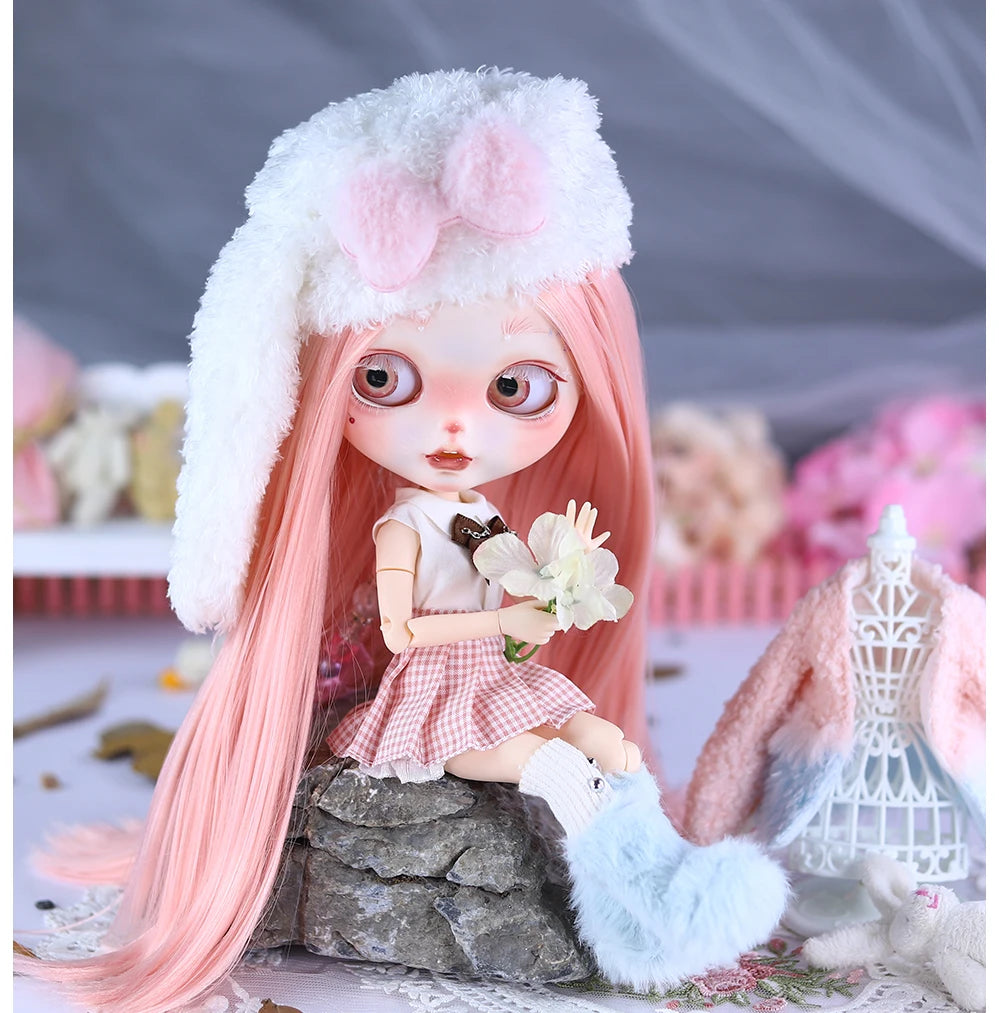 ICY DBS Blyth Plush Costume Girl BJD Animation Toys Cute Rabbit Set Girl Gift