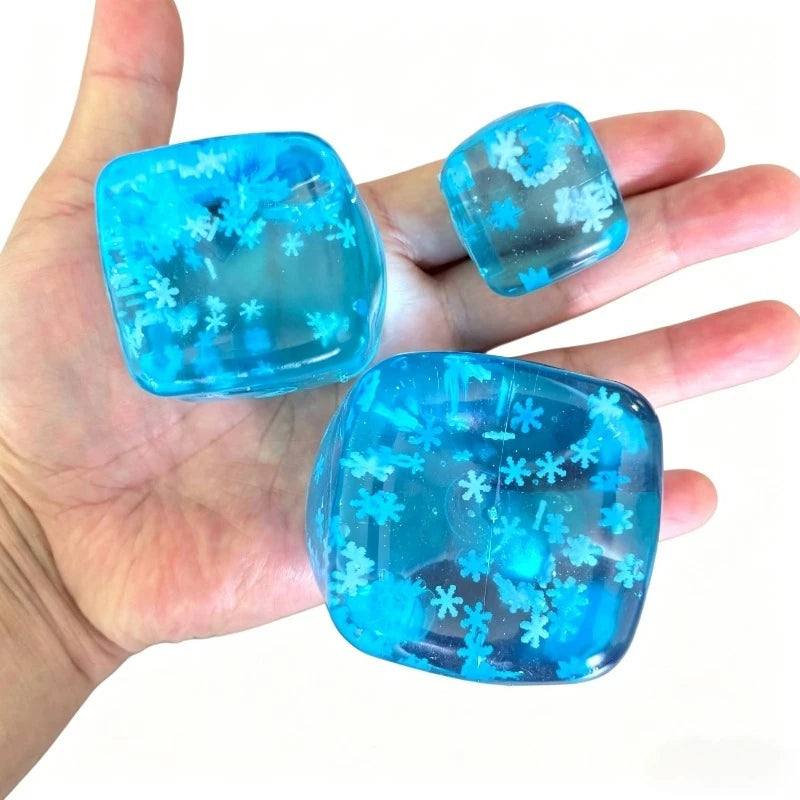 Squishy Snowflake Ice Cubes Slow Rising Sensory Fidget Toy Soft Ice Cubes Stress Relief Squeeze Toy Hand Exercise Calming Tool