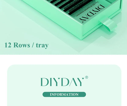 DIYDAY U-shaped 3D 4D 5D 6D Eyelash Extension New Style U Shape W Bloom Lashes Premade Fans Lightweight Fluffy Mink Faux Eyelash