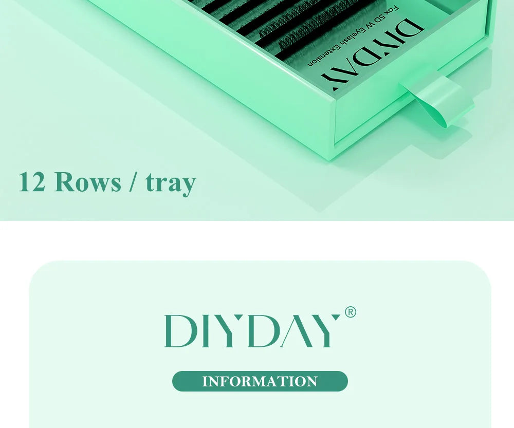 DIYDAY U Style 3D 4D 5D 6D Eyelash Extension Handmade U-shaped Premade Volume Lashes BASF PBT Fiber Nartural Mink False Eyelash