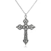 Gothic Pink Cross Necklace Y2K Purple Zircon Punk Pendant Necklace Grunge Heart Cross Necklace for Women Jewelry Accessories