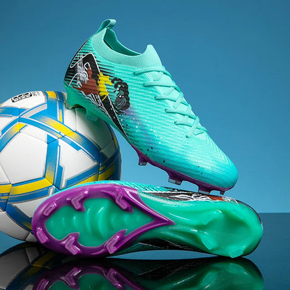 New Men Football Boots Match Ultralight Soccer FG Long Spikes Cleats Training Shoes Soccer Shoes Non-Slip Outdoor Drop Shipping