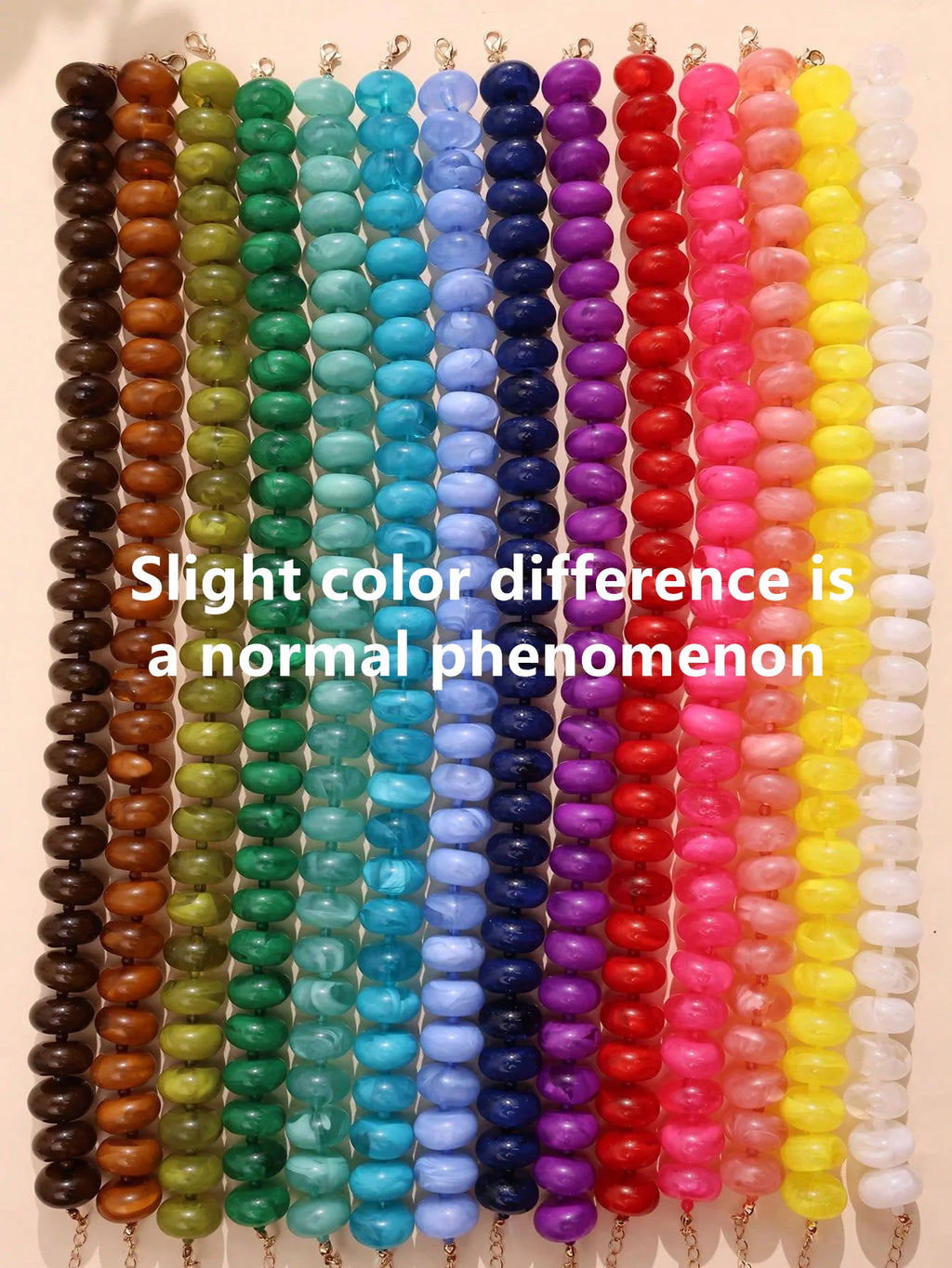 Bohemian Fashion Casual Dopamine Resin Bead Necklace Charms Chunky Jewelry Suitable for Women Daily Vacation Wear