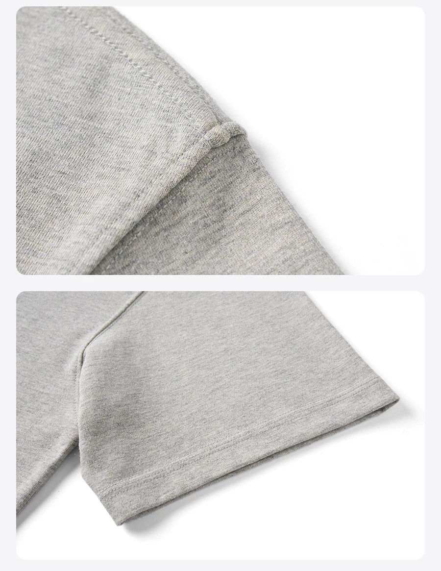 SIMWOOD 2026 Summer New 【Oversize Short Length】240gsm Moisture Wicking Quick Dry T-shirt Men Two-Tone Color Design Tops