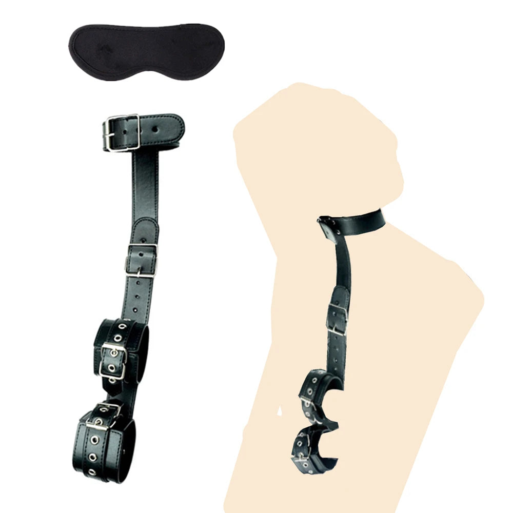 Sex Toys For Woman Couples Handcuffs Set BDSM Bondage Gear Bed Restraints Rope Strap Adult Game Wrists Neck Cuffs & Eye Mask