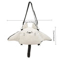 Creative Manta Ray Plush Backpacks Cute Fluffy Cartoon Animal Shoulder Crossbody Bag Casual Plushie Schoolbag Women Kawaii Gifts
