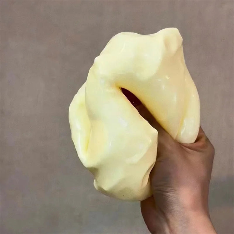 Jumbo Cheese Cube Stress Ball Big Cheese Shapeable Squeeze Ball Non-Bounce Fidget Toy ASMR Sensory Anti-Stress Festival Gift