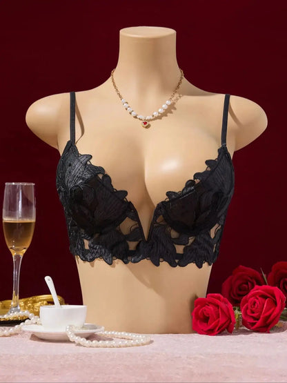 Women's Floral V-Neck One-Piece Lingerie