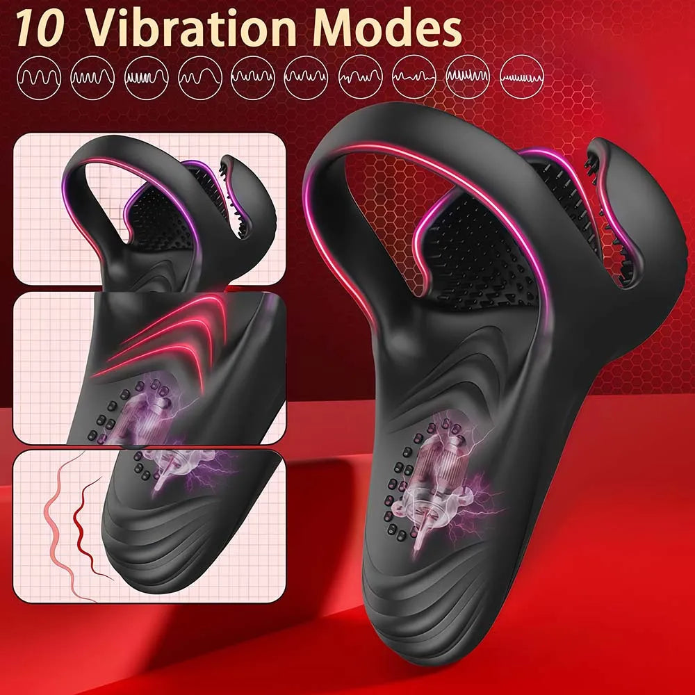 Remote Control  Vibrating Cock Ring for Men Testicle Massager Delay Ejaculation Perineum Scrotum Stimulator Adult Sex Toys