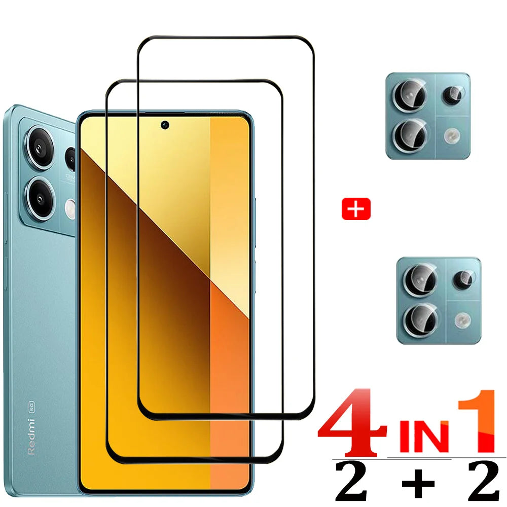 Protective Glass For Redmi Note 14 13 Pro 5G Screen Protectors Redmi Note13 12 11 10 Pro Tempered Glass & Lens Film Nota 12 Pro Plus Pelicula Cristal Templado For Redmi Note 14  Anti-Scratch Phone Front Film
