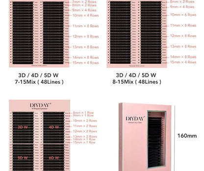 48-Row W-Shape Premade Lash Extensions