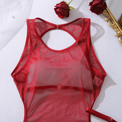Women's Sheer Backless Mini Dress