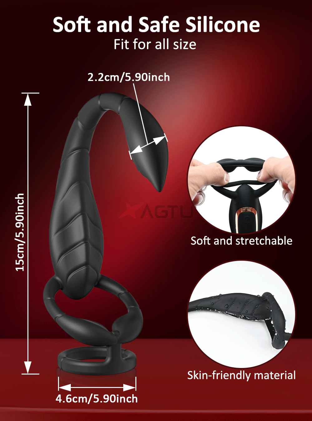 Ring Anal Plug Cock Ring Prostate Vibrator for Male Double Vibrating Delay Ejaculation Male Masturbator Sex Toys for Men