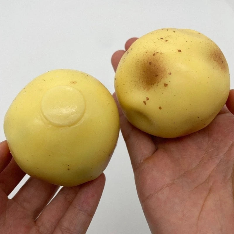 Crunchy Squishy Potato Stress Ball Squeeze Toy Crispy Potato Squishy Fidget Ball Handmade Round Blocks Filled ASMR for Adult