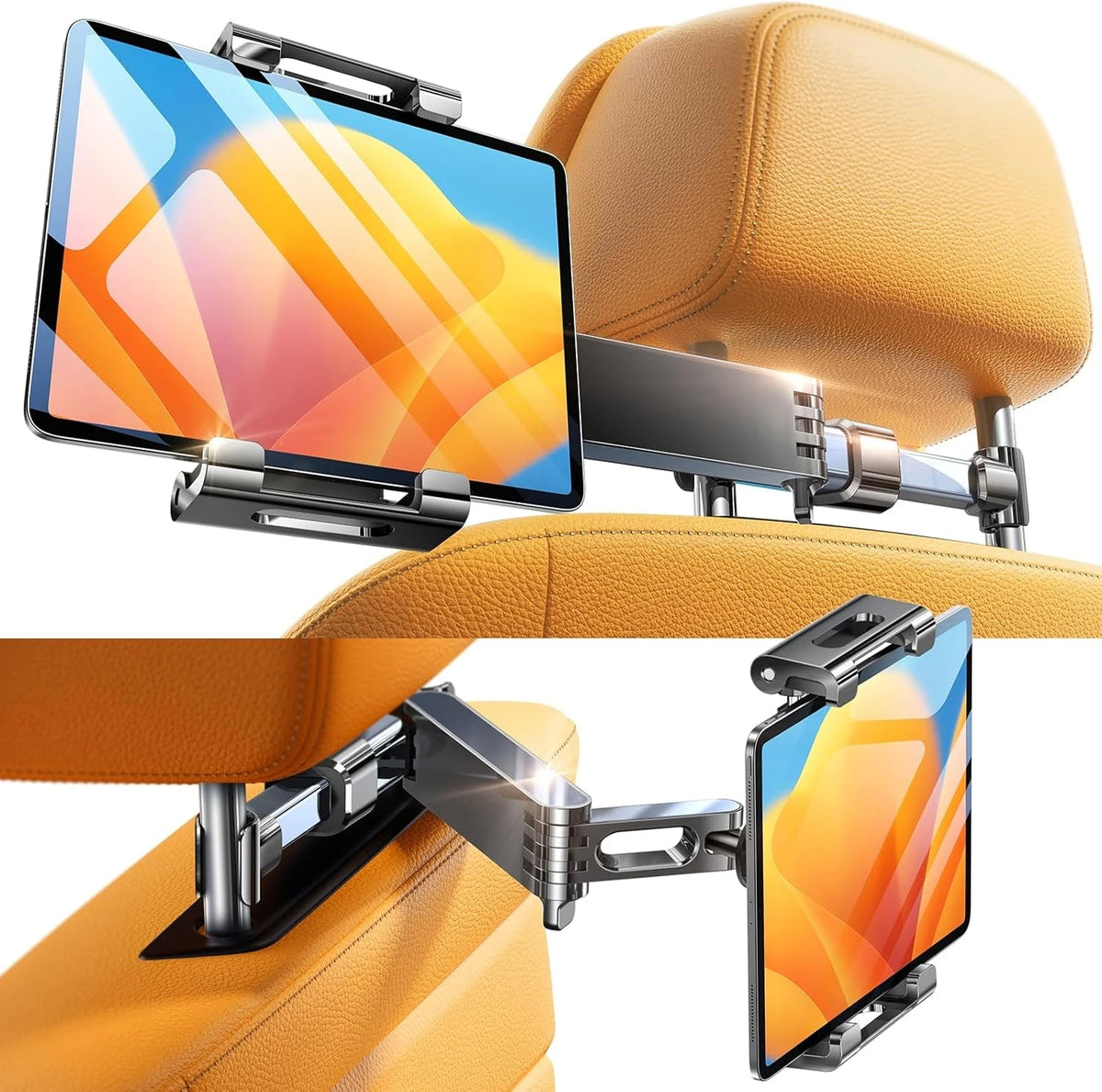 Car Tablet Holder, Headrest Tablet Mount Headrest Stand Cradle Compatible With Devices For IPad Air Mini, Other 4.7-12.9" Cell