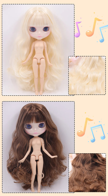 ICY DBS Blyth Doll Carved Lips Face White Skin Joint Body 1/6 BJD Special Price OB24 Toy Gift