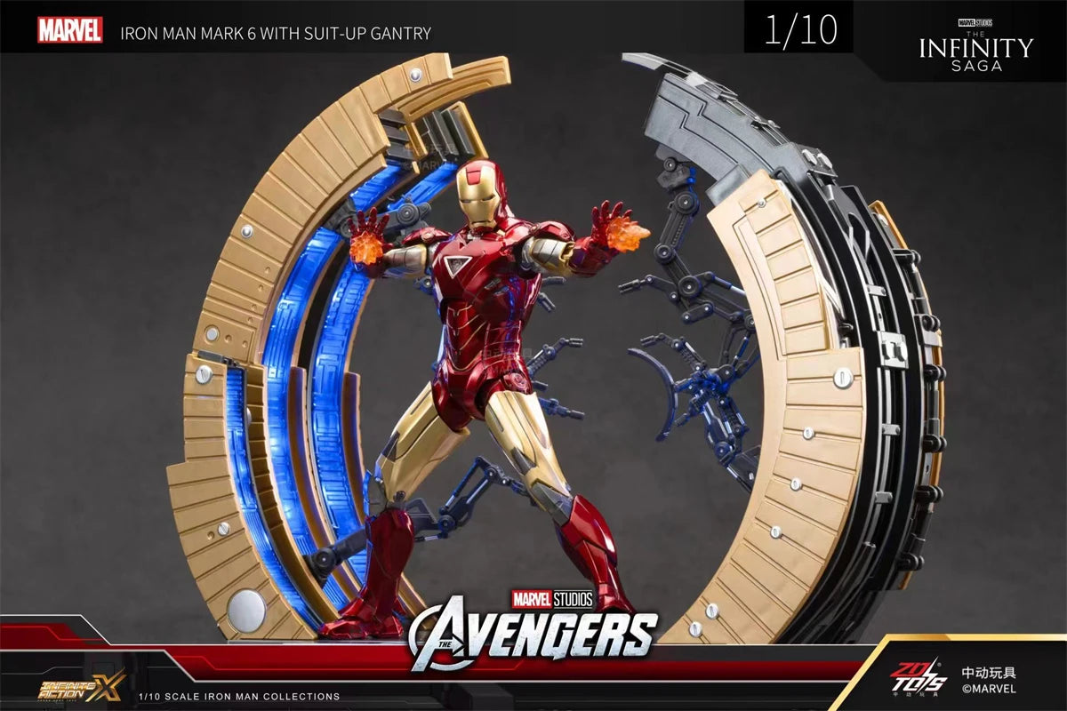 ZD Toys Avengers Iron Man Action Figure MK6 Suit-up Gantry Suit Up Gantry With MK4 Tony Stark Legends Collection Toy Gift