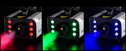 1200W Smoke Machine RGB 6LEDs Lighting Fog Machine Remote Control Stage Smoke Haze Generator for Disco Party Nightclub Wedding