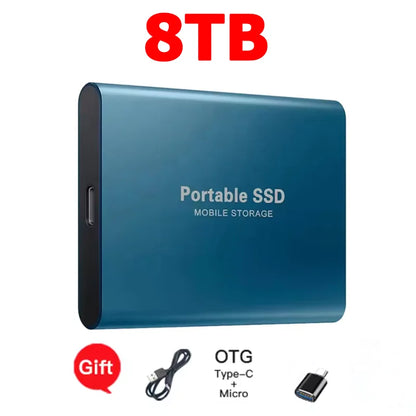 High-speed SSD 1TB Portable External Hard Drive 2TB Solid State Drive 4TB Mass Hard Disk for Laptop Mac PC and Mobile Phone Data