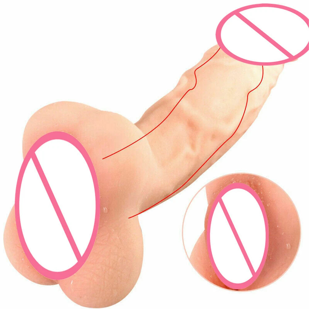 Realistic Masturbator Female Male Dildo Penis Masturbation Cup 2 in 1 Adult G Spot Anal Plug Real Vaginal Sex Toys for Couples