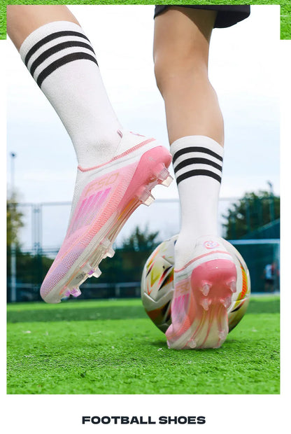 New Men Soccer Shoes Match Training Boys Breathable Adult Cleats Outdoor Sport Football Boots Non Slip Long Spikes Comfortable