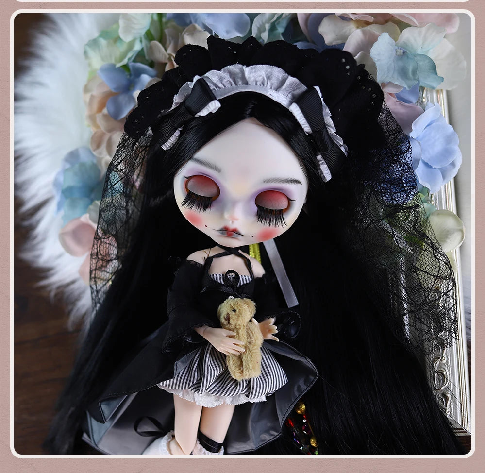 ICY DBS Blyth 1/6 Doll Hand drawn Set Zombie Set Long Eyelash Sleeping Eye Doll Set SD