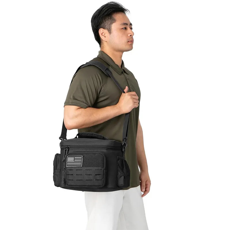 Homefish Tactical Lunch Bag for Men Heavy Duty Leakproof Insulated Cooler Bag Outdoor Work Camping Picnic