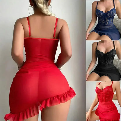 Women's Sheer Lace Underwire Lingerie Set