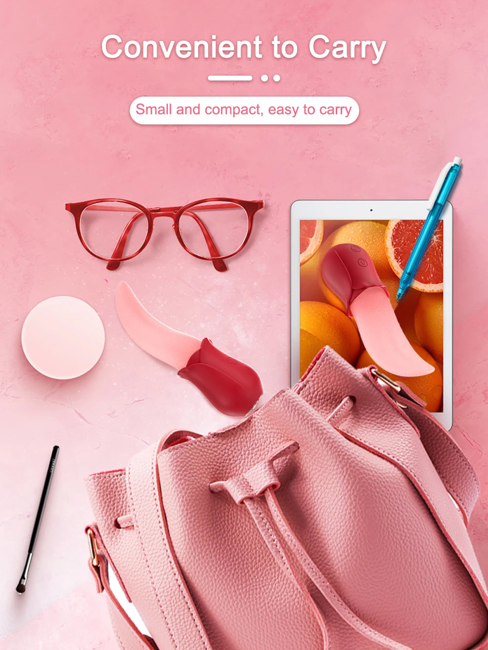 Rose-Sucking Vibrator for Women Realistic Tongue Licking Clitoral Stimulation Stimulator Vibrators Female Sex Toys for Women