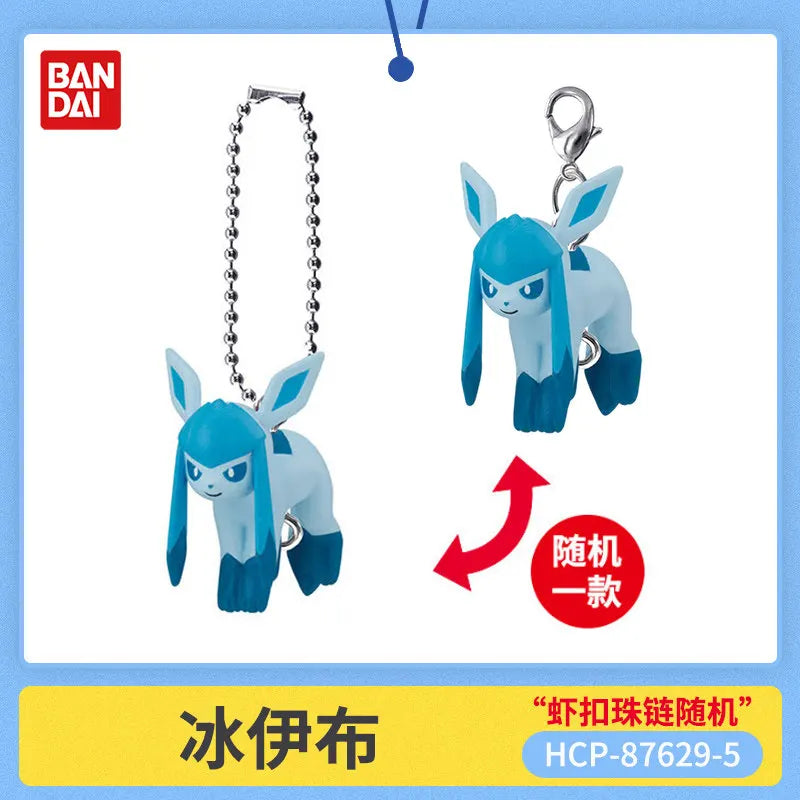 Bandai Pokemon Eevee Gashapon Figure Keychain Volume 13 Pendant Leafeon Glaceon Espeon Umbreon Bag Charm For Anime Collectors