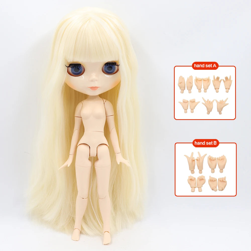 ICY DBS Blyth Doll Joint Body 30CM BJD Toy White Shiny Face and frosted Face with Extra Hands AB and Panel 1/6 DIY Fashion Doll
