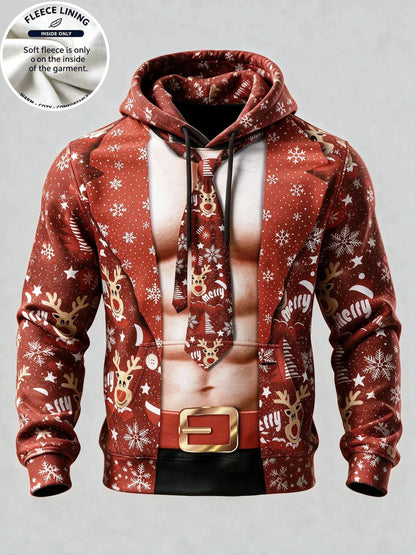 Christmas Reindeer Fleece Hoodie