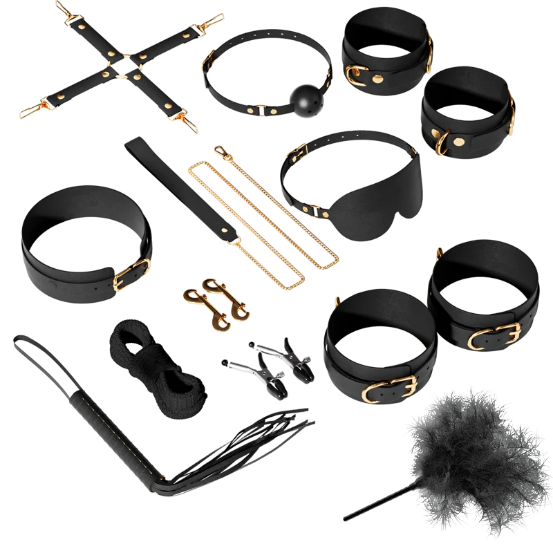 JIUUY Adult SM Sex Products Kits Bondage Gear Collar Butt Oral Erotic Bundle Blindfold Whip Sex BDSM Sex Game for Couples