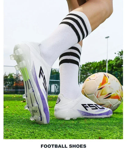 New Men Football Boots Sneakers High-quality Non-Slip Boys Cleats Hot-selling Soccer Shoes Grass Outdoor Match High-top Light