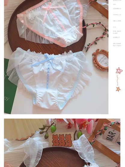 Women's Lace Bow Underwire Bra Set
