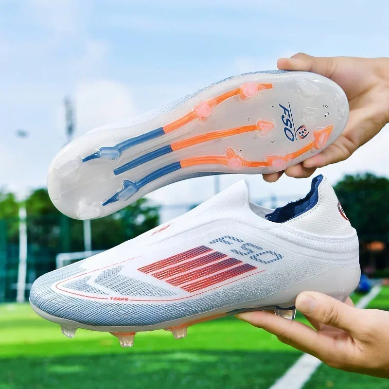 New Men Soccer Shoes Match Football Boots Training Outdoor Cleats Breathable Sport Boys Adult Long Spikes Non Slip Comfortable