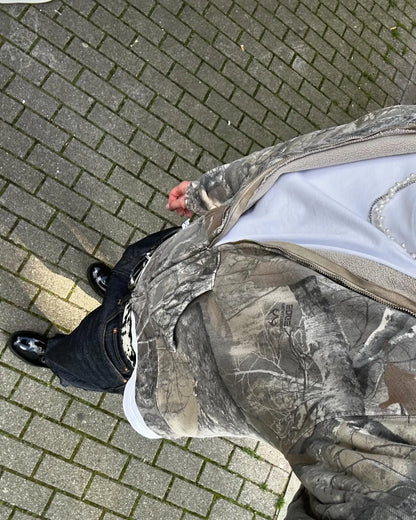 Men's Y2K Camouflage Zip-Up Hoodie