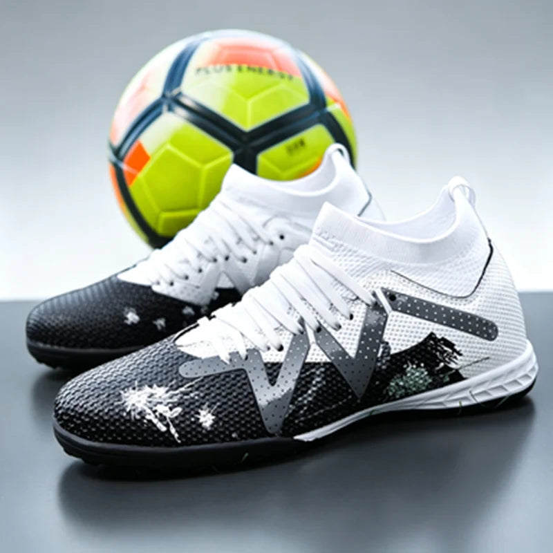 Entry Adult TF football shoes Elastic PU Fabric Shock-absorb Rubber Outsole Anti-slip Wear-resistant Beginner Turf Sports Sneake