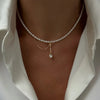 Minimalist Pearl Necklace for Women New Style Luxury Sensation Tassel Cold Tone Feng Shui Xiaomi Bead French Collar Chain