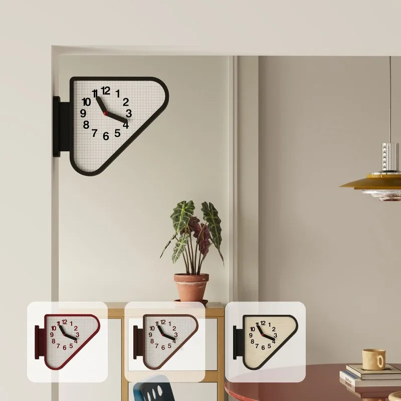 Luxury Triangle Wall Clock Corner Double Sided Wall Clock Creative Art Living Room Clocks Kitchen Bedroom Watch Home Decor