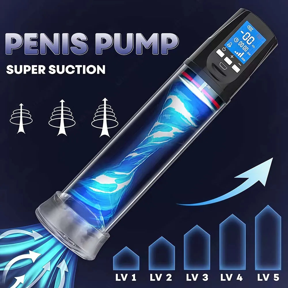 Automatic Electric Penis Pump Male Vacuum Suction Massager Delay Enlargement Glans Blowjob Masturbation Adult Sex Toys for Men