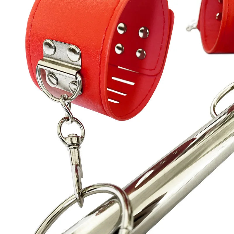 BDSM Bondage Set Stainless Steel Sex Slave Handcuffs Ankle Cuffs Fetish Restraints Sex Toys for Couples