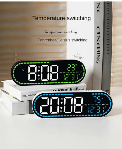 Large Digital Wall Clock Temperature and Date Week Display Electronic LED Table Alarm Clocks Brightness Adjustable 12/24H Format