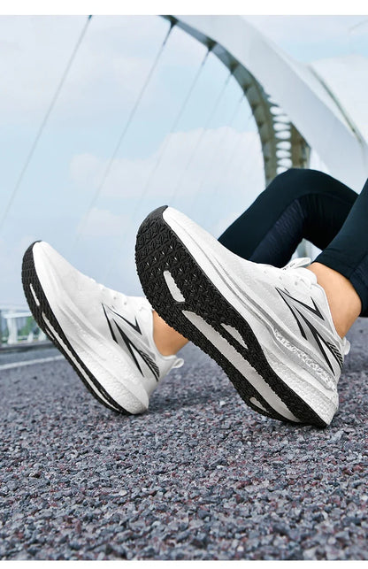 Men's Running Shoes Jogging Cushioning Mesh Outdoor Couple Trainer Race Breathable Sneakers Non-Slip Carbon Board Off-road Shoes