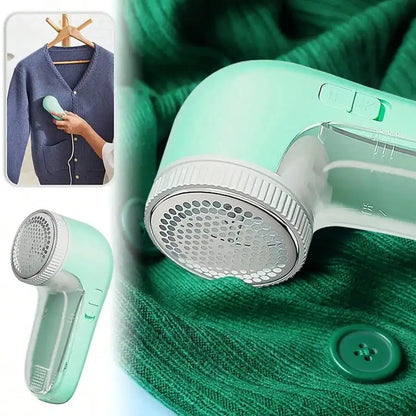 Green Fabric Shaver, Lint Remover For Clothes, Effectively And Quickly Remove Pills, Sweater Shaver With Stainless Steel 3-Leaf Blades And Lock Protection.( Two Blades&One Brush