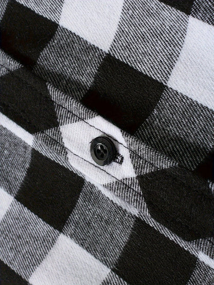 Men's Plaid Hooded Casual Shirt